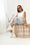 Women's Sneakers On A Chunky Sole White Beige Riri