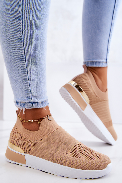Buty Sportowe Materiałowe Beżowe Lorento