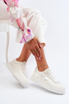 Sneakersy Na Platformie Damskie Białe Zeparine PC220