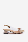 Transparent sandals on golden heel S.Barski MR38-W1