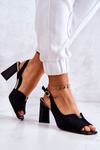 Suede Sandals On A Bar Black Fiorine 