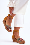 Suede Wedge Sandals Maciejka 04565-43 Orange