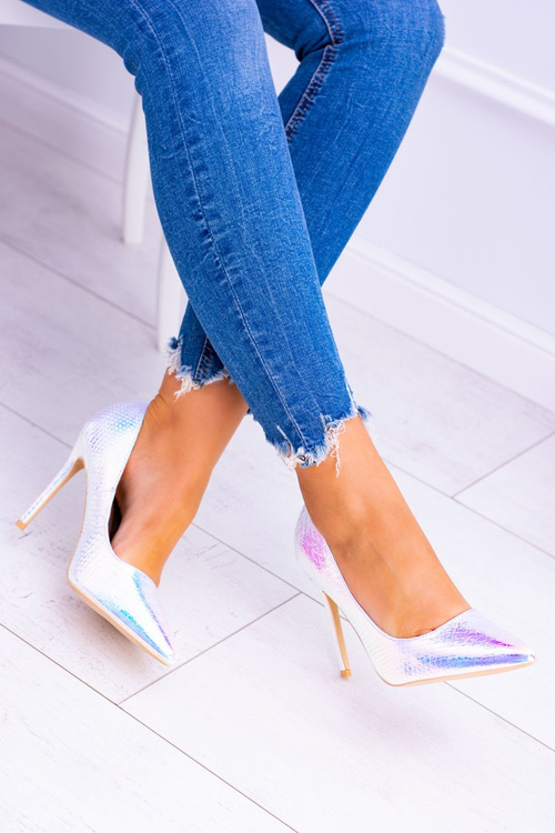 Lu Boo Women's Silver Iridescent Mylenn Stilettos