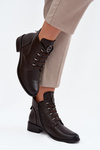 Low Insulated Ankle Boots With Zipper And Decoration Brown Nevalia