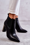 Elegant boots on a post with jets Black Elinor