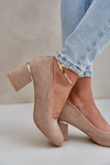 Suede Heels On A Block Dark Beige Zelfitis