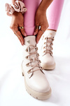 Women’s Leather Boots Beige Nicole 2674