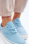 Fabric Sneakers On The Platform Big Star LL274146 Light blue