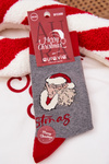 Men's Christmas Socks With Text And Santa Claus Grey