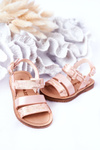 Children's Shiny Sandals Snake Pattern Pink Natalie