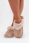 Women's slippers with beige fur Carisse