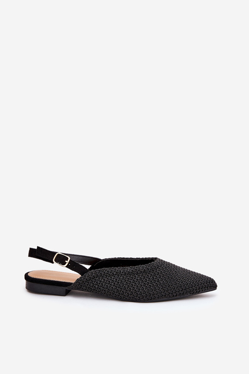 Ballet Flats With Braiding And Pointed Toes Black Hefion