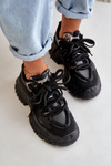Women's sneakers with chunky sole black Nevela