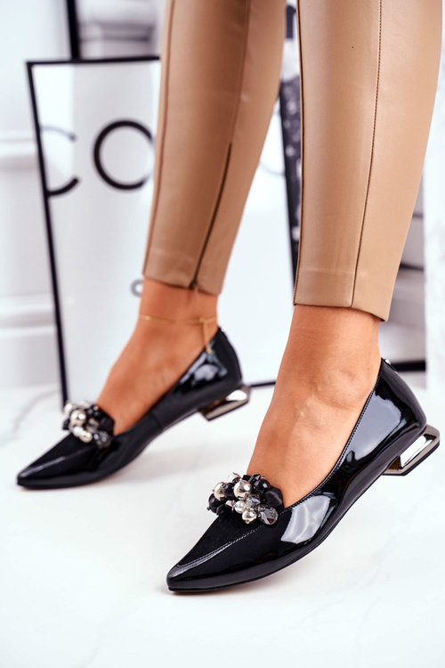 Women's Ballerinas Laura Messi Leather Black 2157