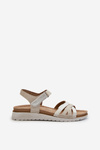 Comfortable And Lightweight Women's Sandals With Velcro Inblu CN000041 Beige-Silver