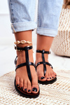 Lu Boo Roman Flip Flops Sandals Lento Black