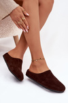 Women Slippers From Eco Suede Chocolate Kalvess