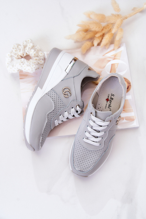Women's Leather sports shoes Sneakers Grey Loissa