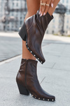 Women's Cowboy Boots Made of Eco Leather with Heel Brown Abrielle