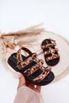 Girls Sandals With Golden Detail Leopard Lunessa