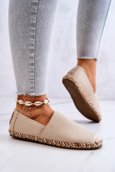 Espadryle Damskie Pleciona Podeszwa Beżowe Big Star JJ274899