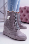 Women's Lu Boo Openwork Suede Grey Clamma Sneakers