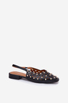 Embellished Ballet Flats On A Flat Heel Black Nilarisela