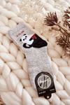Women's Funny Socks Panda In A Cup Grey