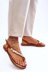 Women's Sandals With Ornaments On The Belt camel Alamis