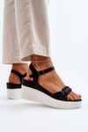 Black Wedge Sandals Esinna