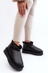 Women's Leather Snow Boots On Platform Black Loreley