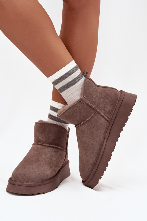 Snow boots made of natural suede lined with fur Vinceza 97961 brown
