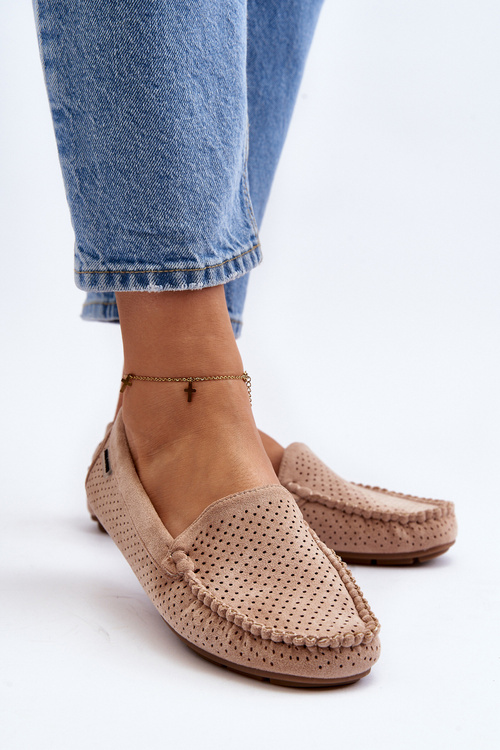 Women's Openwork Moccasins Beige Rasirna