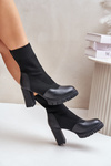 Heeled Boots with Sock Black Atansa