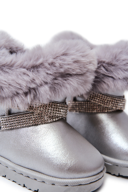 Children's Snow Boots With Cubic Zirconia Silver Hollee