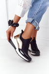 Wedge Sneakers Slip-On Black-Gold City Beat
