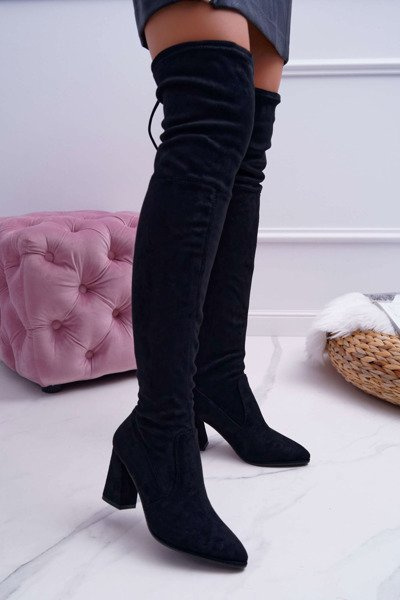 Women's Stiletto Boots Suede Black Bernet