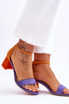 Low Heel Suede Sandals Violet-yellow Quincy