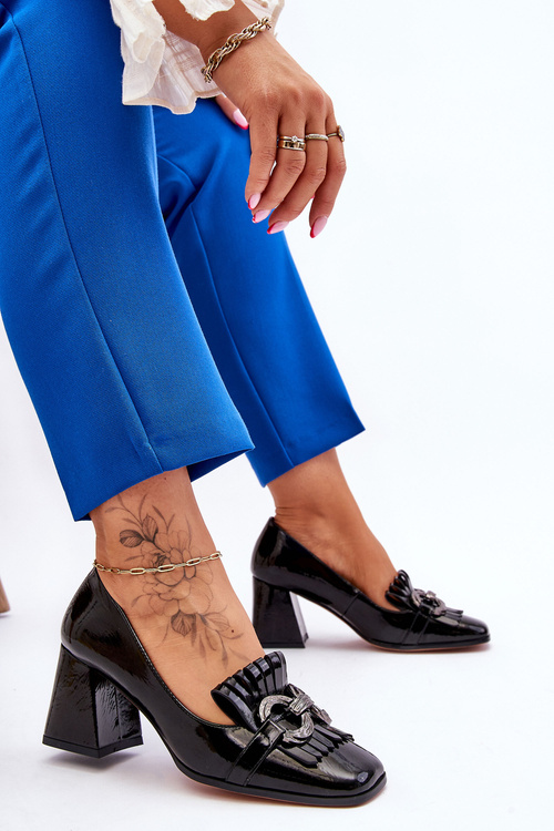 Patent Leather Comfortable Pumps Black Mercy