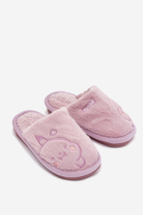 Kids slippers with purple fur Norene