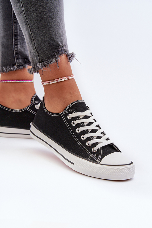 Trampki Klasyczne Niskie Damskie Czarne Caelira B-806