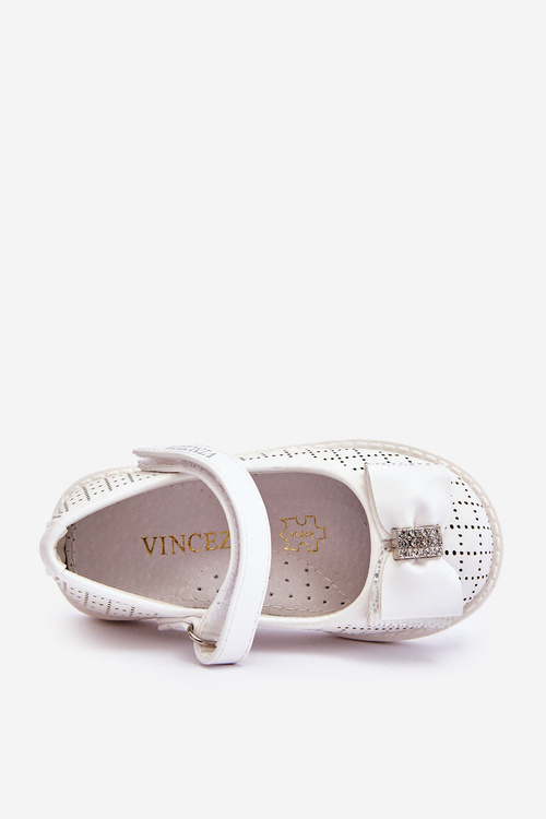 Children's Ballerinas With Velcro Bow White Halle