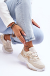 Women's Lace-up Sneakers Beige-gold Cortes