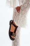 Elegant Women's Sandals With Decorative Details S.Barski KV27-030 Black