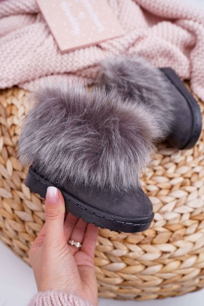 Children's Boots Snow Boots With Fur Grey Ariana