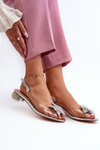 Transparent sandals with low heel and silver ornament D&A MR38-383