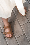 Children's Sandals on Cork Platform with Velcro Closure Camel Rorria