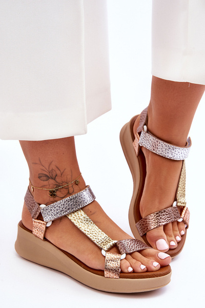 Maciejka Leather Sandals L5186-25 Gold