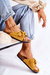 Cork Lining Flip Flops Dark Yellow Wendy