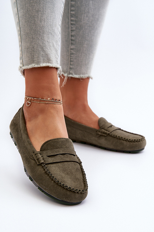 Women's Suede Moccasins Dark Beige Ranica